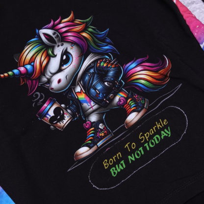 Stoere punk unicorn oversized hoody maat 7 jaar (122) - Afbeelding 2