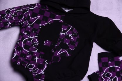 Sweater romper purple skulls maat 3/6 maanden - Afbeelding 2