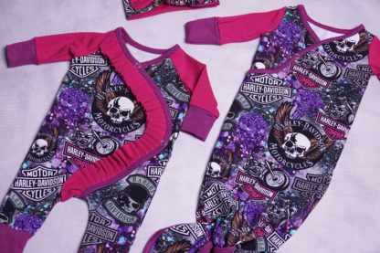 Harley east romper met  ruffles en hoofdband met slaapzak newborn - Afbeelding 2