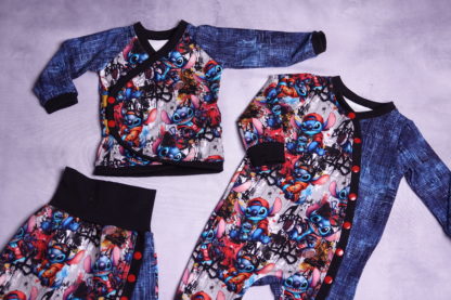 Stitchery set footie romper met swoosh broek  and kimono top maat 3/6 maanden - Afbeelding 2