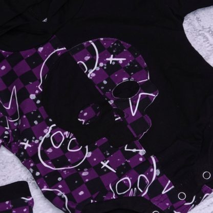 Sweater romper purple skulls maat 3/6 maanden - Afbeelding 2